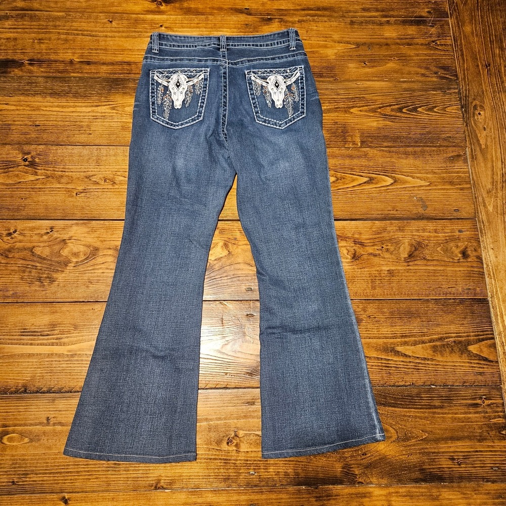 LEGEND Women's Bootcut Jeans Size 13 Western Embellished Pockets Stretch Denim